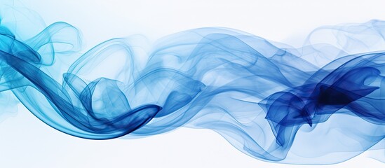 Poster - A serene image of blue smoke against a pristine white backdrop. Creative banner. Copyspace image