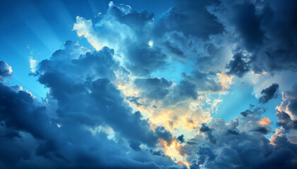 Wall Mural - Beautiful dramatic blue sky