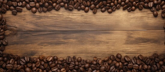 Wall Mural - A picture featuring a frame made of coffee beans with ample empty space to include text