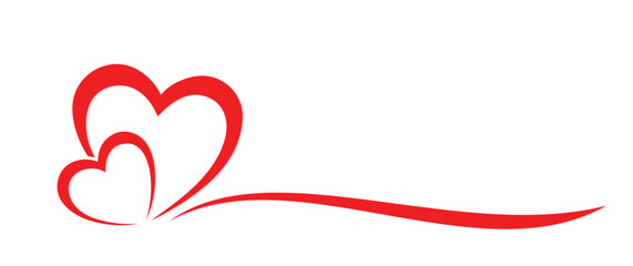 Poster - The symbol of a red stylized hearts.
