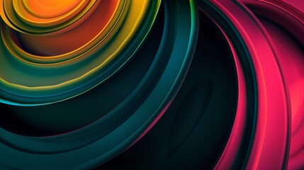 Poster - Colourful digital art featuring a dynamic swirling spiral pattern.