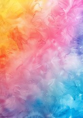 Canvas Print - Soft gradient tie-dye in pink, orange, blue, and yellow with a dreamy, cloud-like texture.