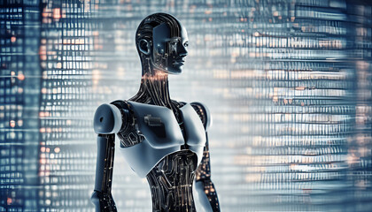 Ai Robot with code concept