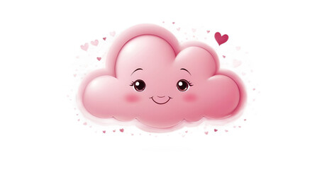Wall Mural - cute clouds with smile