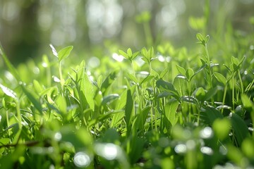 Sticker - Lush green foliage in a natural setting