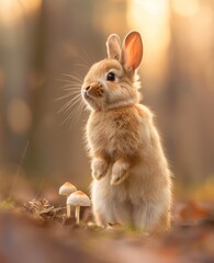 Canvas Print - Adorable rabbit in a natural setting