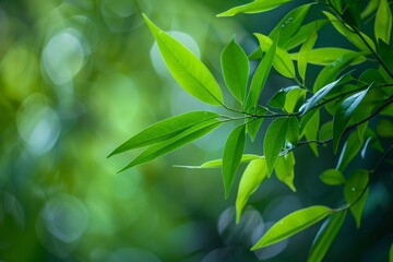 Sticker - Lush green leaves in a natural setting