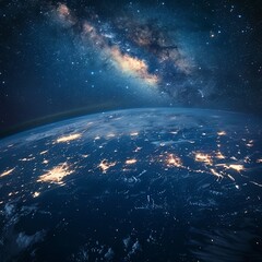 Wall Mural - earth at night. abstract wallpaper. city lights on the planet. civilization. elements