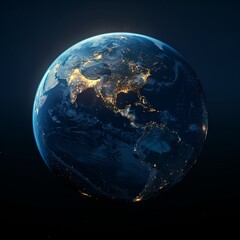 Wall Mural - earth at night. abstract wallpaper. city lights on the planet. civilization. elements