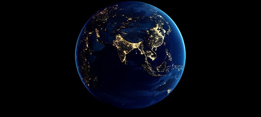 Wall Mural - earth at night. abstract wallpaper. city lights on the planet. civilization. elements