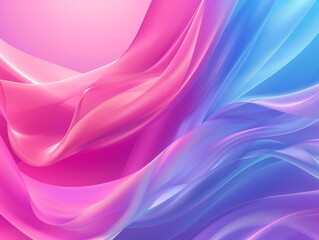 Poster - Vibrant abstract background with flowing pink and blue waves