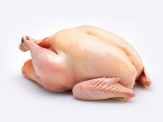 Wall Mural - AI generated illustration of fresh raw chicken on a clean white background