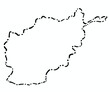 Doodle freehand dash line drawing of Afganistan map.