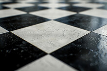 Close-up Of A Pattern Of A Worn Chessboard. Generated By Artificial Intelligence