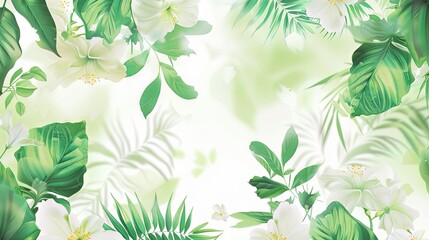 Wall Mural - Nature flora flower background serene illustration leaf beauty