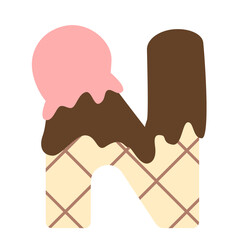 Wall Mural - Letter N Ice Cream