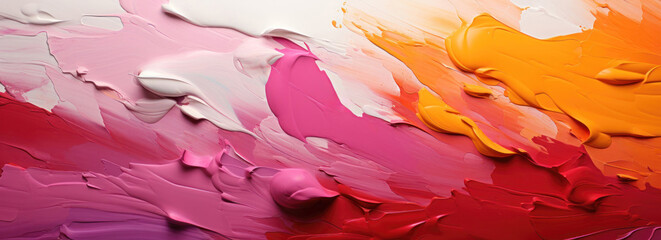 Wall Mural - Beautiful abstraction of pink and orange liquid paints