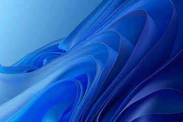 Dark blue tissue develops against blue background. The elegant shape of the fabric creates wave effect.