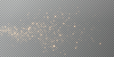 Wall Mural - Bokeh light lights effect background. Gold dust PNG. Christmas background of shining dust Christmas glowing bokeh confetti and spark overlay texture for your design.	
