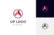 Abstract Arrow business grow up logo icon design with circle area design concept