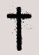 hand painted grunge style cross background