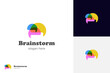 multicolor brain idea logo design. brainstorm color vector logo symbol