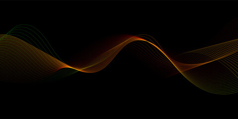 Poster - Abstract background with golden flowing lines design