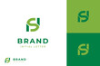 Letter SH, S leaf logo design simple illustration vector template for recycle nature logo symbol