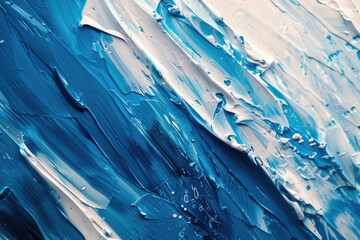 Canvas Print - Detailed view of a blue and white painting, suitable for various design projects