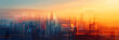 enigmatic urban skylines at dawn in the evening