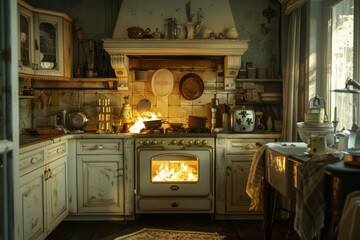 A kitchen featuring a stove and stove top oven. Ideal for illustrating home cooking