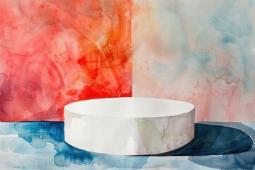 Poster - A simple white bowl on a table, suitable for various food and kitchen concepts