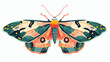 Butterfly with bright wings and antennae isolated on