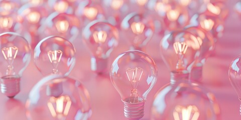 Wall Mural - group of light bulbs on a table, suitable for business or creativity concepts