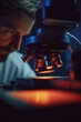 © vefimov - A man is looking through a microscope. Concept of curiosity and scientific exploration