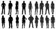© Mahmud Hasan Rashed - Black silhouettes of Men and women, Vector silhouettes of men and a women, silhouette people vector, Business people silhouette set, Silhouettes set of standing people male and female, Standing