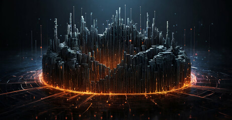 close up of  digital data code  concept background.