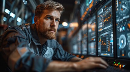 man on computer for software