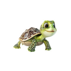 Wall Mural - Cute cartoon turtle on white background