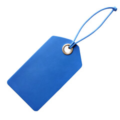 Blue tag and label on transparent background