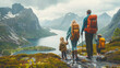 Family adventure in Norway: hiking together with children amidst stunning fjord views