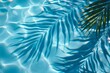 © ArtSpree - Top view of water surface with tropical leaf shadow. High-resolution. Beautiful simple AI generated image in 4K, unique.