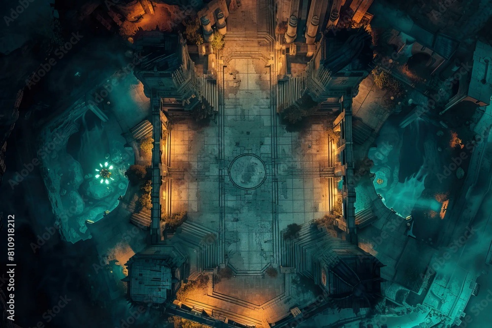 DnD Battlemap underground, city, battlemap, detailed, map, rpg. Stock ...