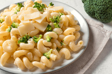 Wall Mural - Creamy pasta with broccoli and parmesan cheese