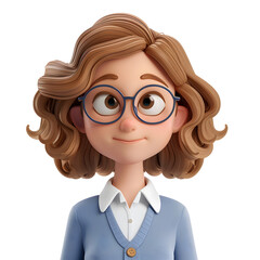 Wall Mural - 3d Character executive girl with curly hair