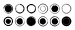 © Nataliia - Set of black hand drawn grunge doodle charcoal, pencil, chalk  brush circle border frames. Watercolor vector illustration template borders design for website, banner, app, poster, background, card