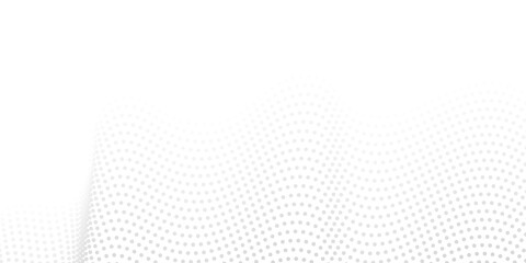Wall Mural - flowing dots particles wave pattern halftone gradient curve shape isolated on transparent background
