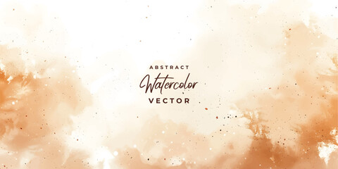 Poster - watercolor light brown dust autumn abstract background digital painting