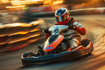 race go-kart blur effect. Beautiful simple AI generated image in 4K, unique.