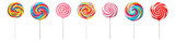 Sweet candy lollipop png cut out element set